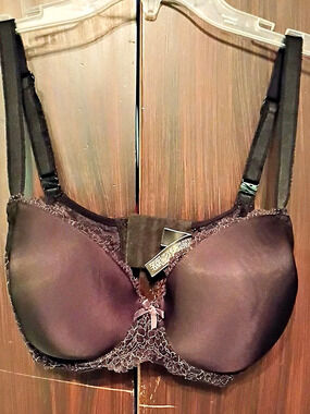 Victoria's Secret Dream Angels Lined Demi Floral Lace Demi Bra Black 34DDD